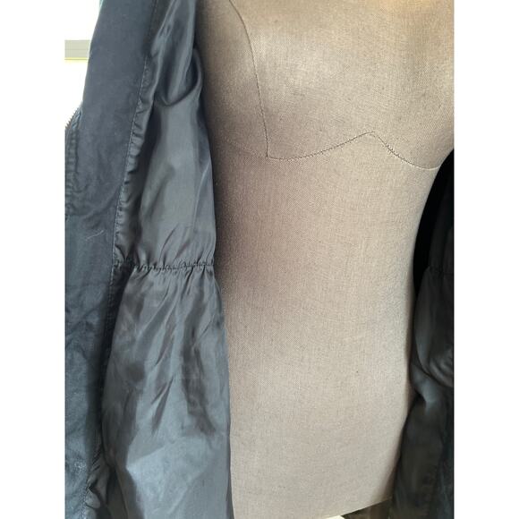 W's VTG H&M Black cotton duster, lined sz 16 goth punk Y2K - Picture 13 of 16